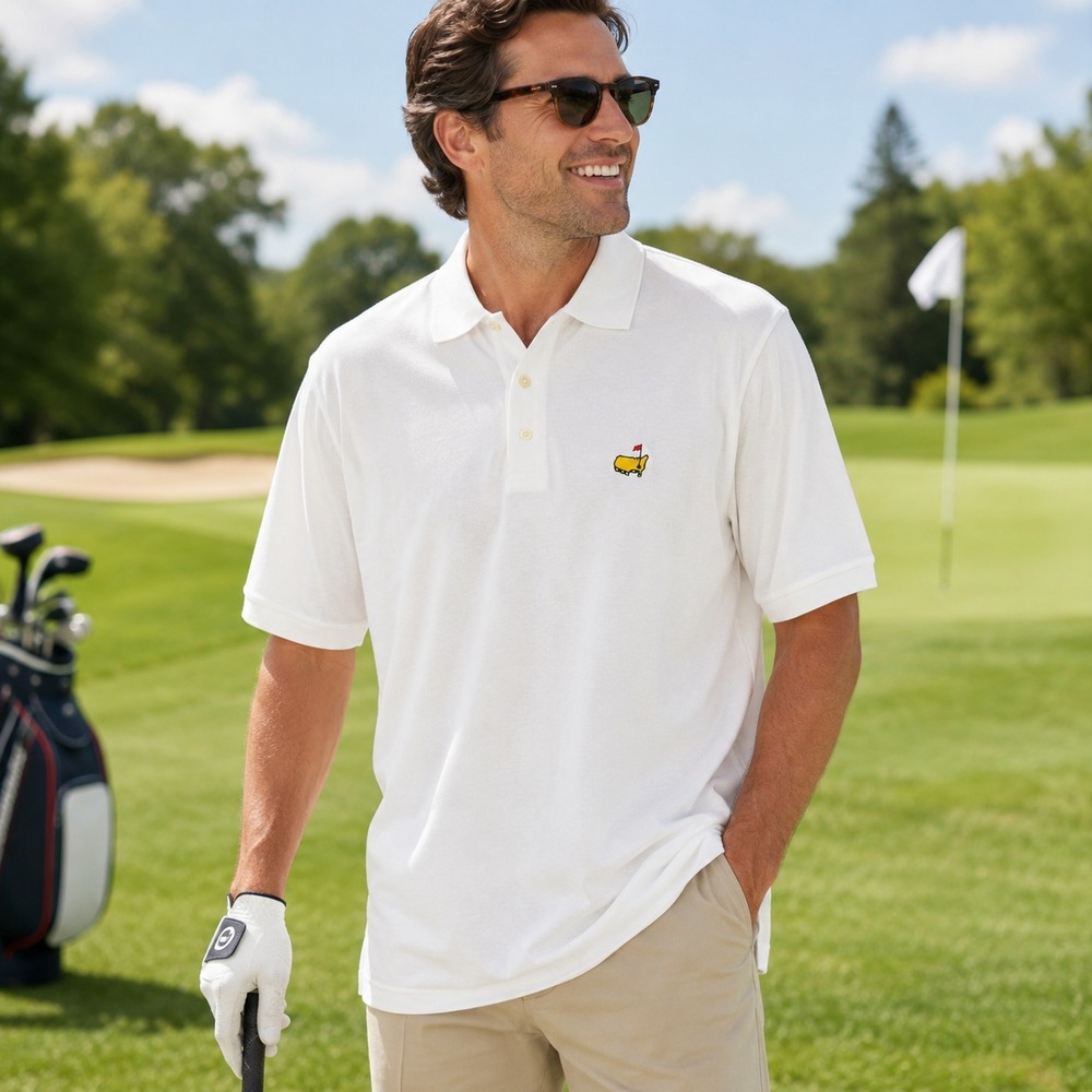New Vintage Mens Augusta National Masters Slazenger Polo Shirt L Deadstock White